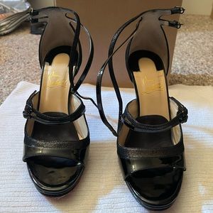 Christian Louboutin Black Open Toe Heels